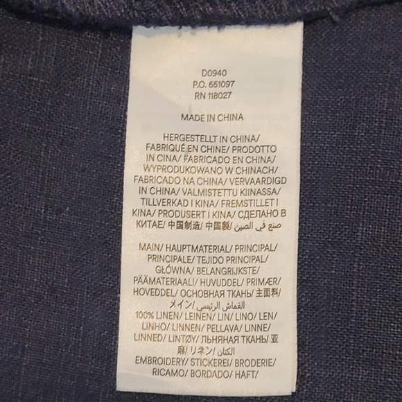 Boden UNA Blue Embroidered Elastic Waist Linen Maxi Bohemian Dress Size Large - Picture 11 of 15